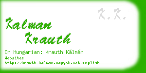 kalman krauth business card